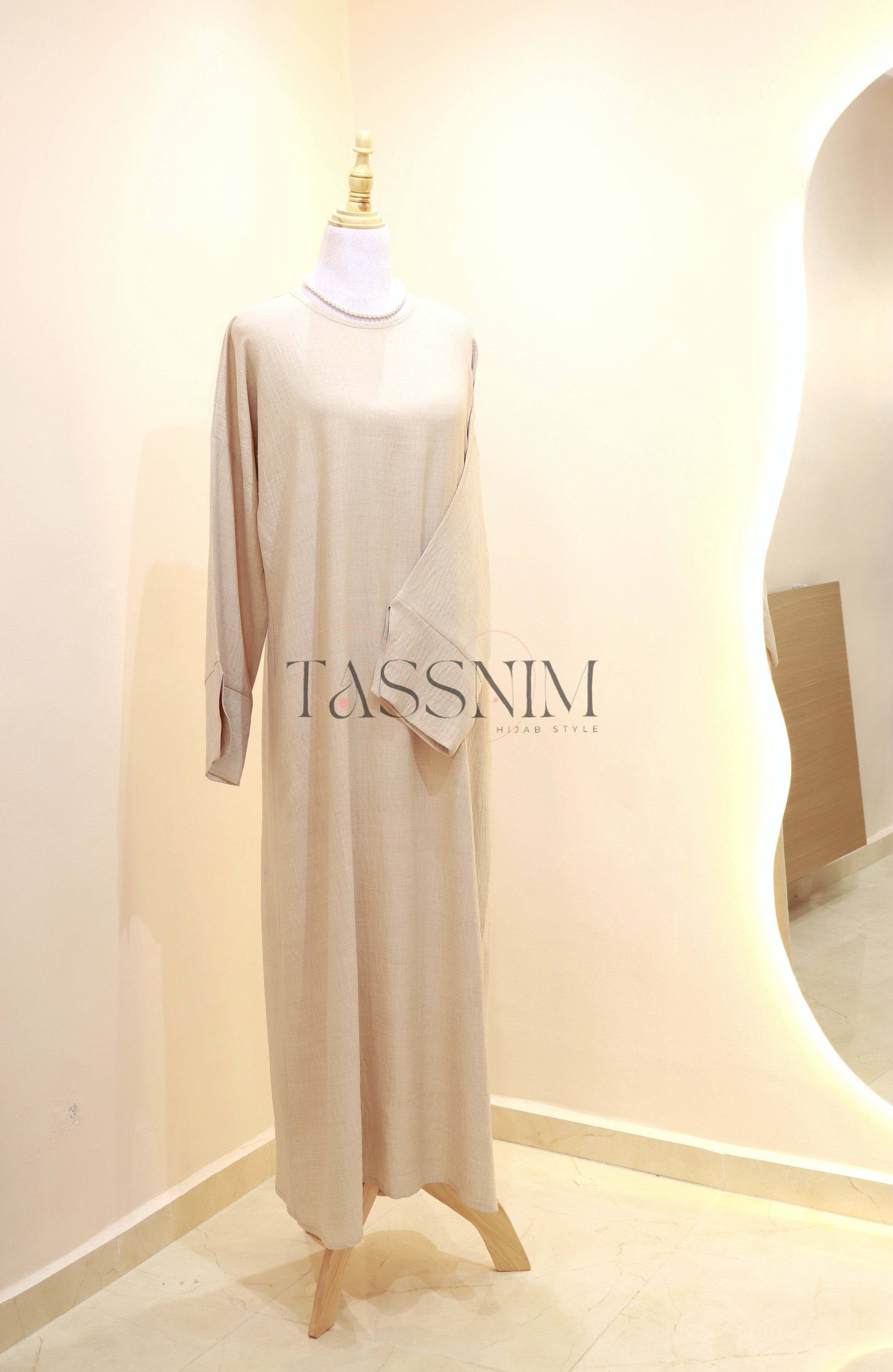 ☀️SUMMER TRENDY AABAYA ☀️ BEIGE - Image 3