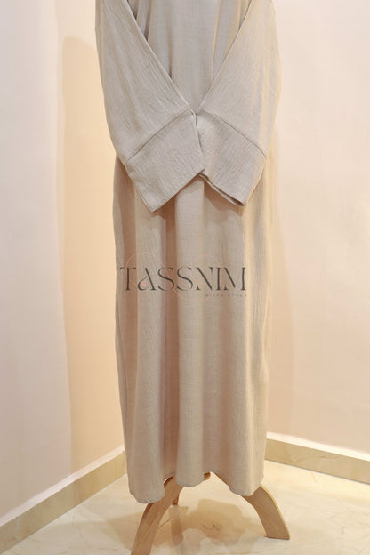 ☀️SUMMER TRENDY AABAYA ☀️ BEIGE - Image 7